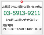 お電話でのご相談・お問い合わせは03‐5913‐9110