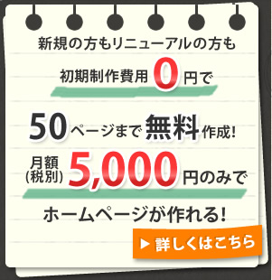 �v����1�F���z5,250�~�i���z�[���y�[�W�쐬�Z���t�p�b�N�I�@�v����2�F���z10,500�~�i���z�[���y�[�W�쐬���܂����p�b�N�I