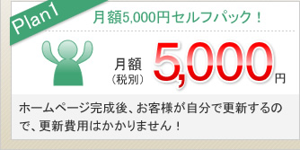 plan1�F���z5,250�~�Z���t�p�b�N�I�z�[���y�[�W���쐬��A�T�C�g�̍X�V�����q�l�ɍs���Ă��������u5,250�~�Z���t�p�b�N�v